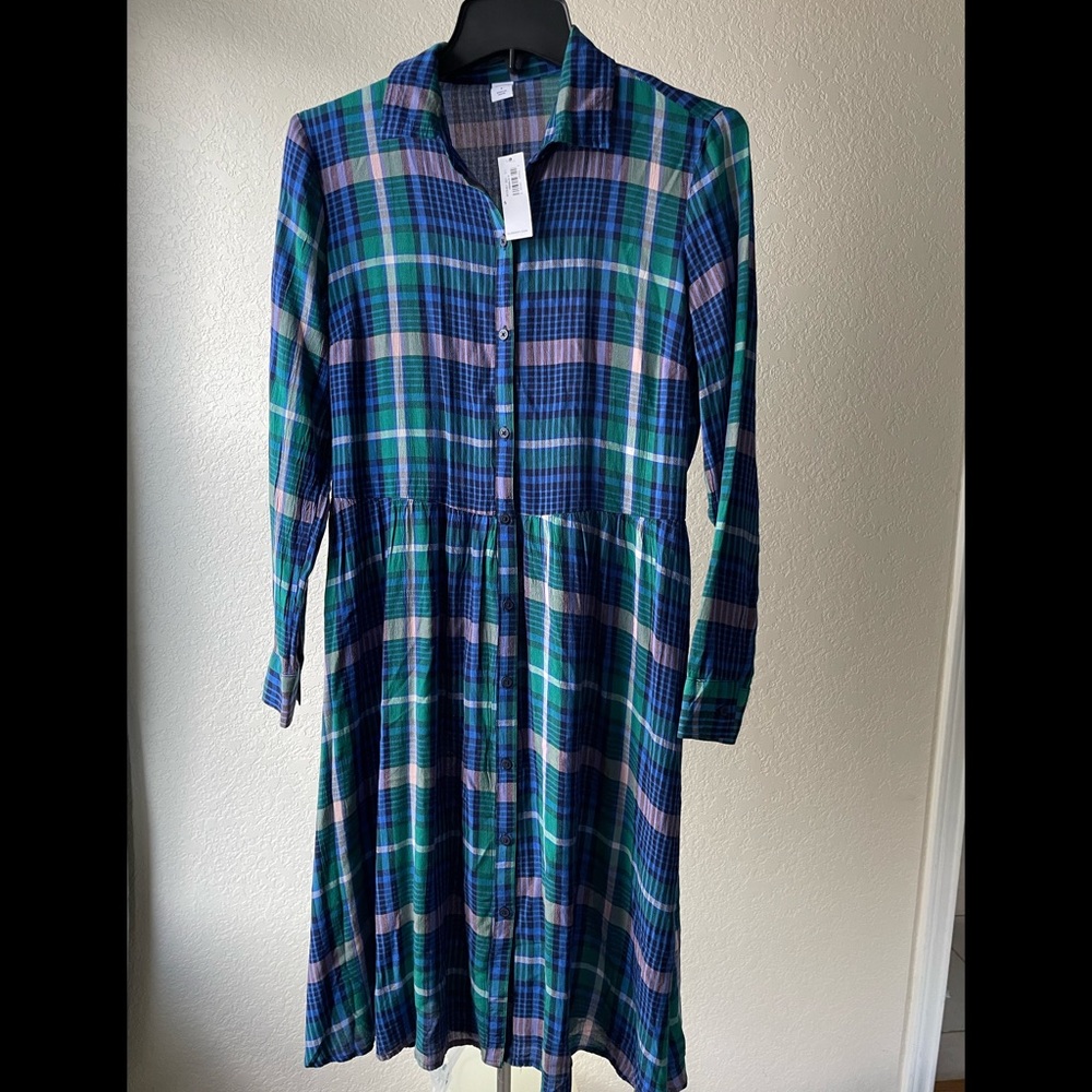 NWT Old navy midi plaid dress